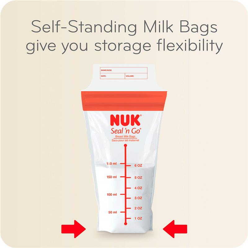 Nuk - 100 Ct Simply Natural Seal n' Go Breast Milk Bags Image 3