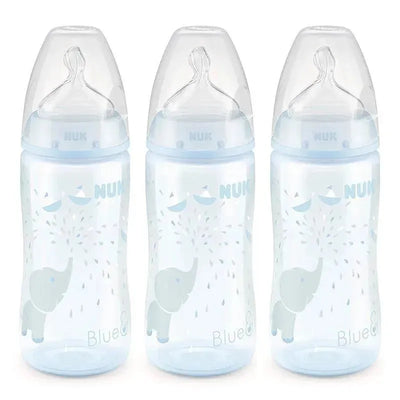 Nuk - 10Oz Smooth Flow Anti-Colic Bottle, Blue Elephant 3Pk Image 1