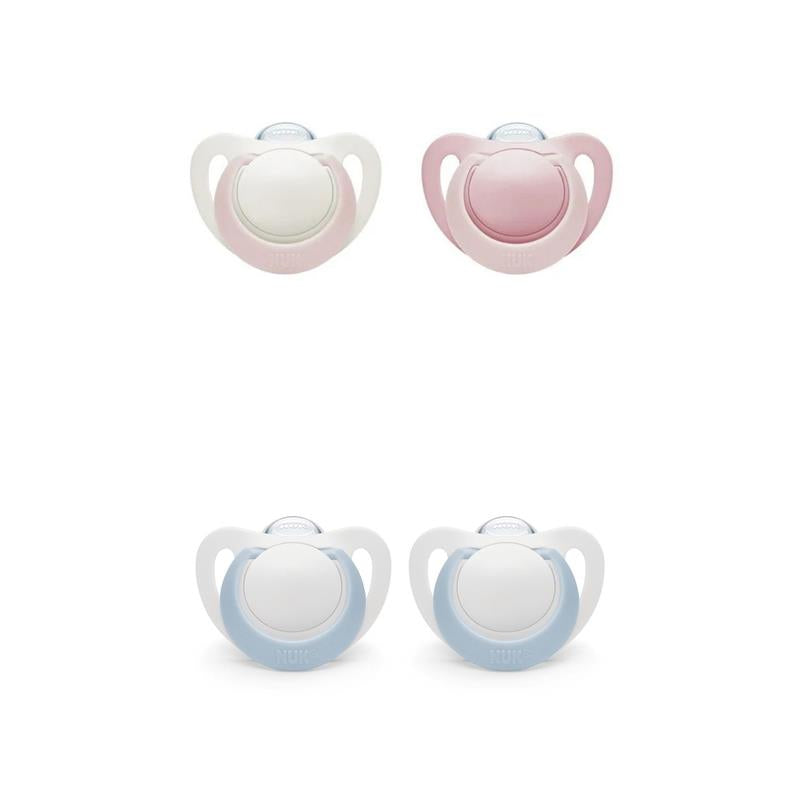 NUK® Newborn Boy OR Girl (Blue or Pink - ASSORTED COLORS) Orthodontic Pacifiers,0-2 M. Image 1