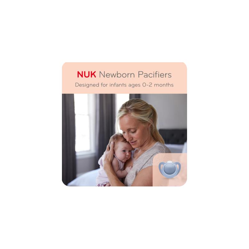 NUK® Newborn Boy OR Girl (Blue or Pink - ASSORTED COLORS) Orthodontic Pacifiers,0-2 M. Image 5