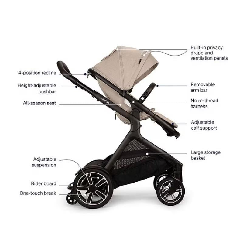 Nuna - Demi Next Stroller + Rider Board Stroller Biscotti Image 5