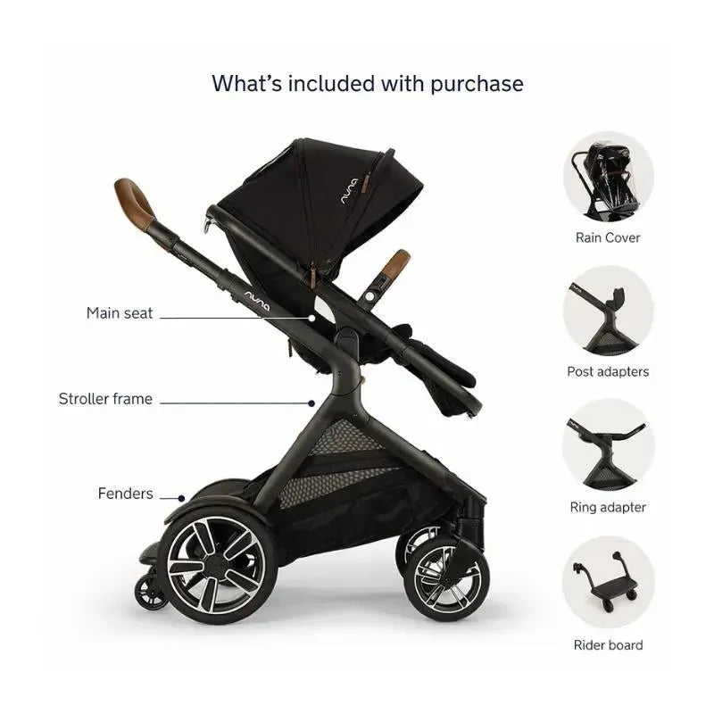 nuna stroller frame Nuna DEMI Next + Rider Board Stroller Caviar