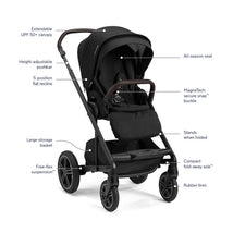 Nuna MIXX Next Stroller With Magnetic Buckle, Caviar/Chocolate