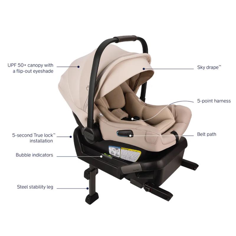 Nuna Pipa Aire Infant Car Seat, Biscotti - Main Image
