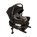 Nuna Triv LX + Pipa Aire Travel System Bundle in Caviar, featuring a sleek black infant car seat with a gray interior.