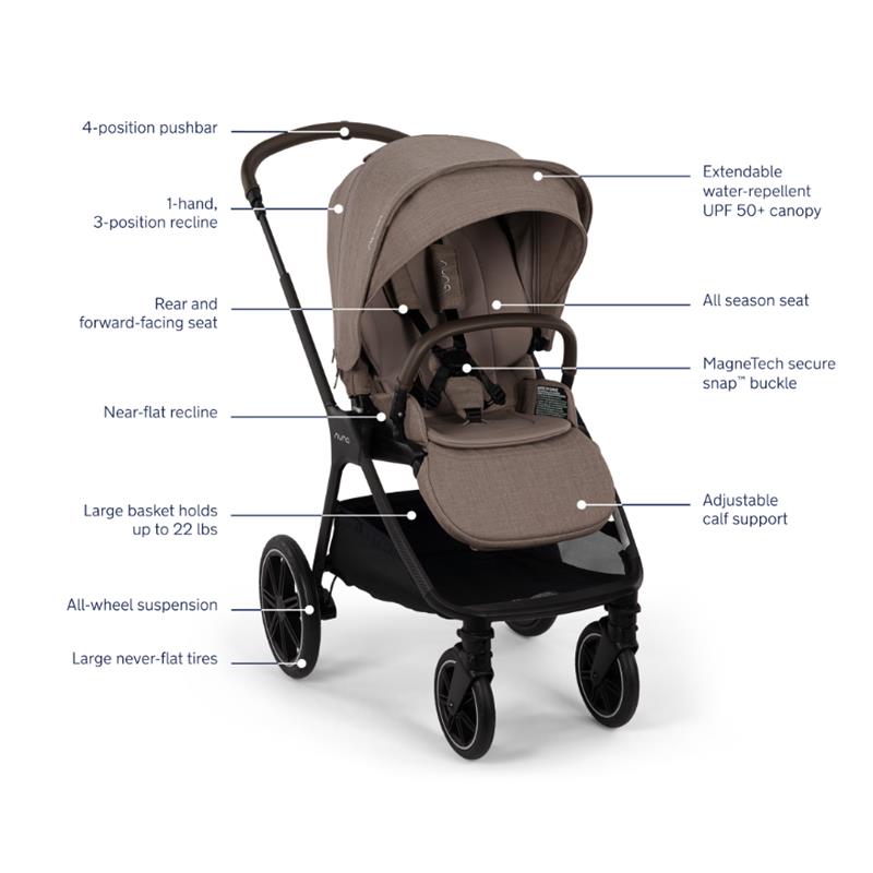 Nuna Triv Lx Single Stroller, Cedar Image 5
