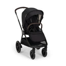 Nuna Triv Lx stroller in Caviar color, featuring a sleek design, adjustable canopy, and comfortable seat for infants.