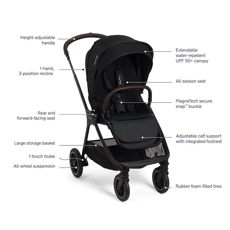 Nuna Triv Next With Magnetic Buckle Caviar/Chocolate Image 3