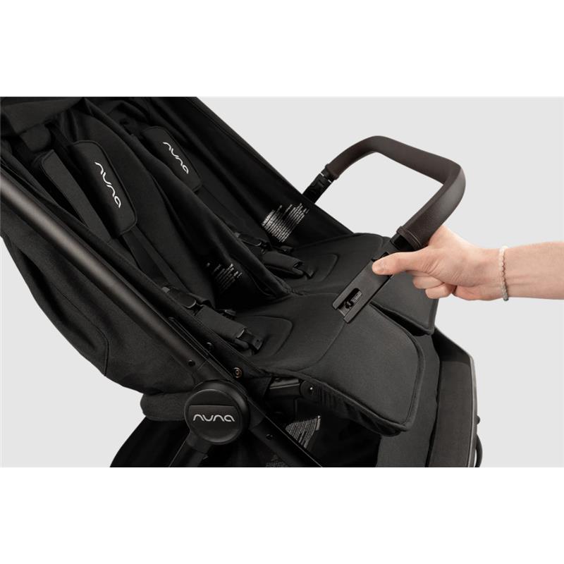 nuna demi grow stroller & sibling seat double stroller Nuna TRVL Dubl Lightweight Side by Side Double Stroller, Caviar