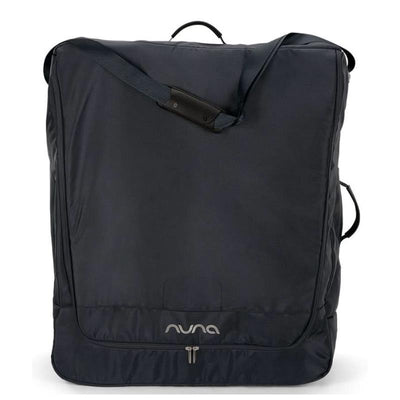 Nuna TRVL™ dubl Transport Bag in Indigo, featuring a large zippered compartment and adjustable strap for easy carrying.