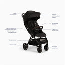Nuna TRVL LX Compact Stroller, Caviar/Chocolate