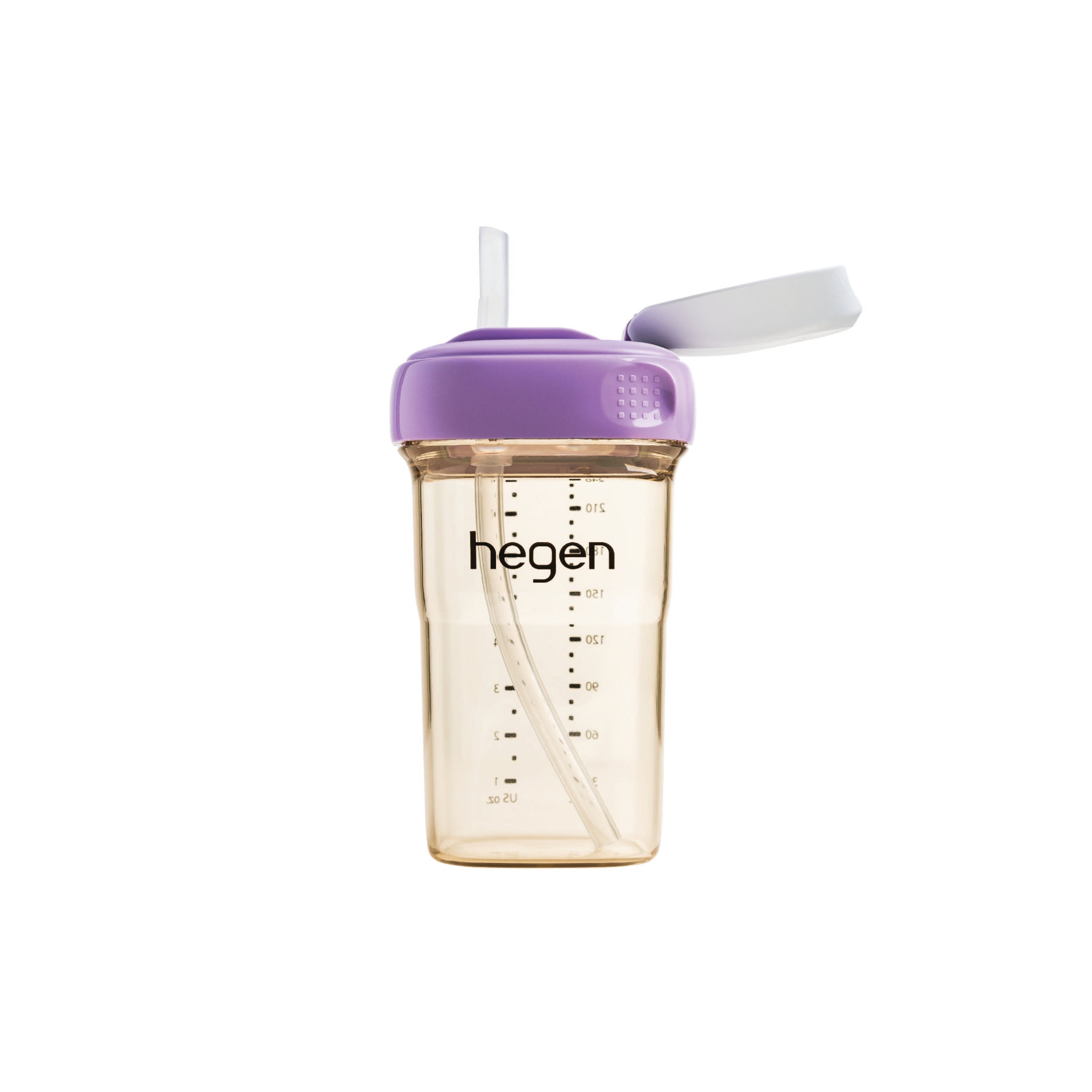 Hegen PPSU Straw Cup - 6 Months Plus - 240ml/8oz - Purple