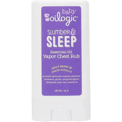 Oilogic Slumber & Sleep Vapor Chest Rub Stick, essential oil formulation, 49 oz, plant-based, free from harmful additives.