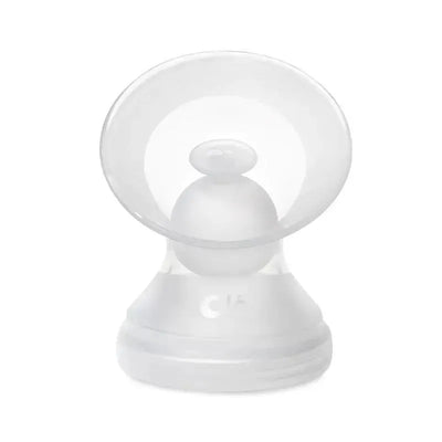 Breast milk collection attachment for GentleBottle, featuring a clear design with a wide base and rounded cap.