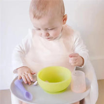 Ola Baby - Fold N Go Silicone Baby Waterproof Bib with Travel Case, Blueberry Image 2