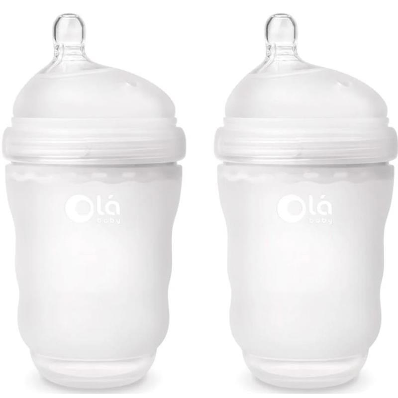 Ola Baby - 8Oz 2Pk Baby Neutral Gentle Bottle, Frost  Image 1