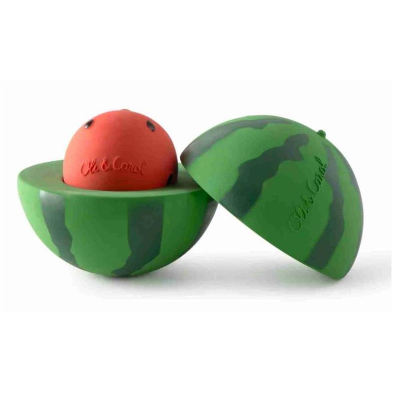 Oli & Carol Watermelon Stacking Toy & Rattle, Green, Red