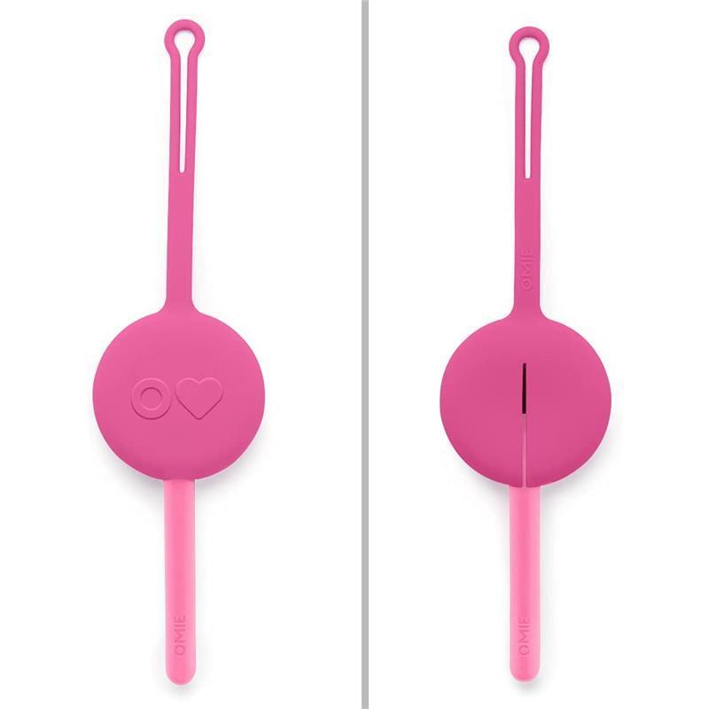 Omie Box - 2Pk Plastic Reusable Fork & Spoon Silverware with Pod for Kids, Bubble Pink Image 4