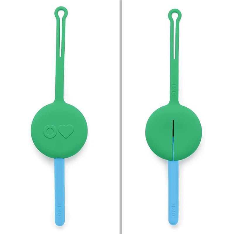Omie Box - 2Pk Plastic Reusable Fork & Spoon Silverware with Pod for Kids, Mint Green Image 4