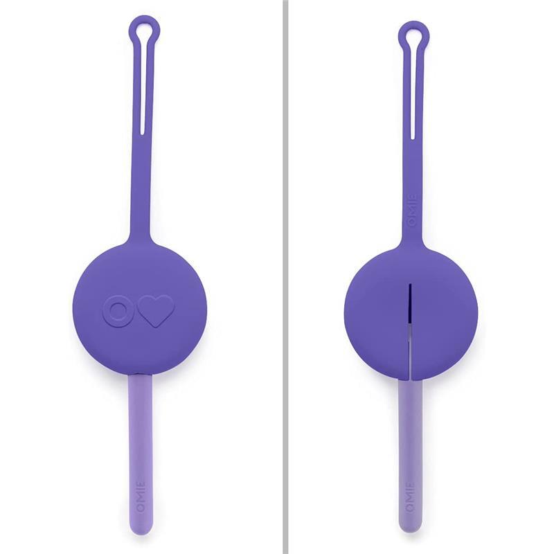 Omie Box - 2Pk Plastic Reusable Fork & Spoon Silverware with Pod for Kids, Purple Plum Image 4