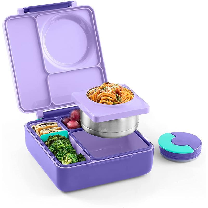 OmieBox - Insulated Bento Box with Leak Proof Thermos Food Jar, Purple Plum Image 1
