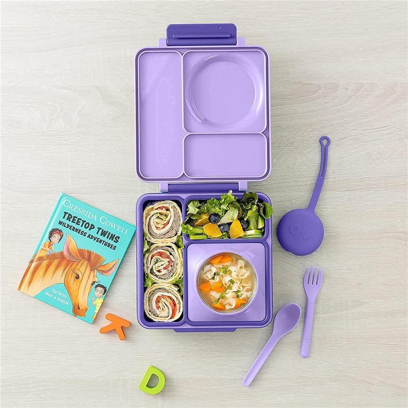 OmieBox - Insulated Bento Box with Leak Proof Thermos Food Jar, Purple Plum Image 4