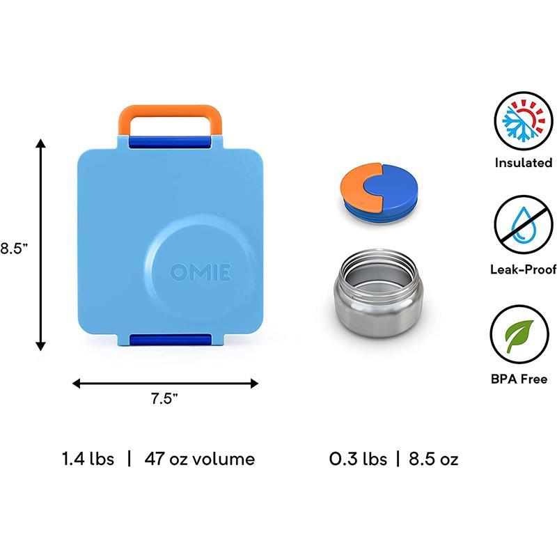 OmieBox - Insulated Bento Box with Leak Proof Thermos Food Jar, Blue Sky Image 4