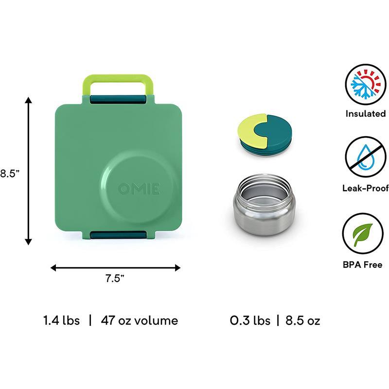 Omie Box - Insulated Bento Box with Leak Proof Thermos Food Jar, Meadow Image 3