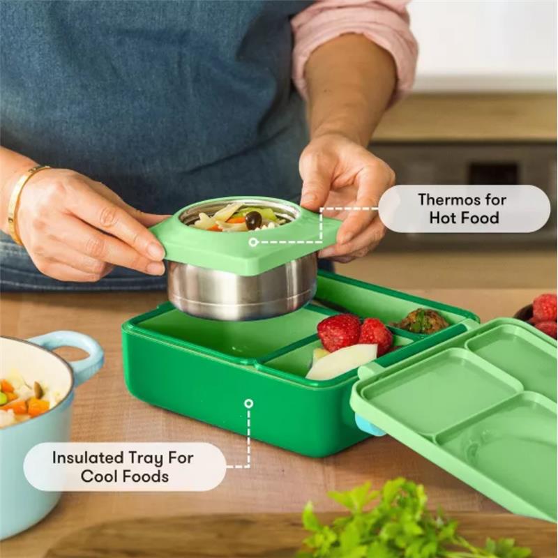 OMIEBox - Insulated Bento Lunch Box with Leakproof, Green Apple Image 3