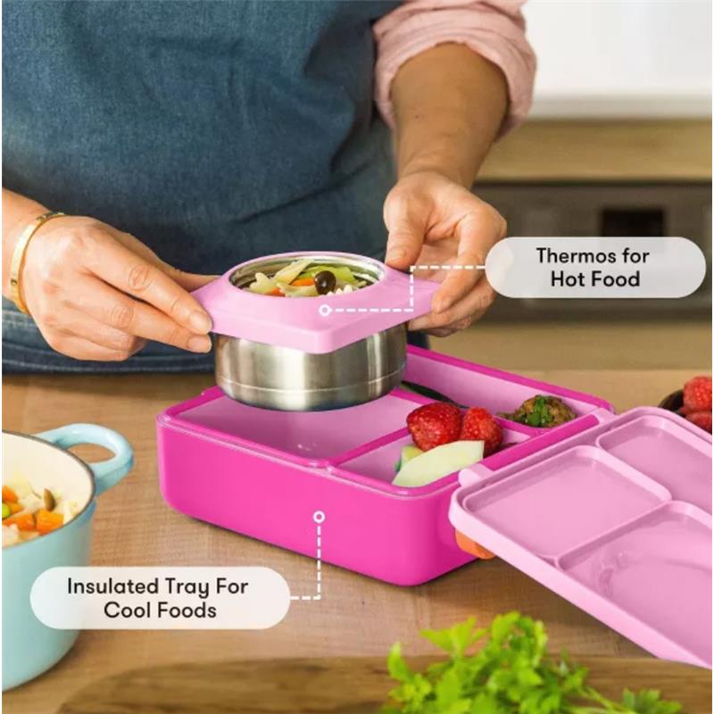OMIEBox - Insulated Bento Lunch Box with Leakproof, Pink Image 3