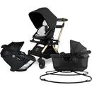 Orbit - Stroll, Sleep, & Ride Travel System (Stroller Frame + Stroller Seat + Bassinet + Car Seat), Black/Gold Image 1
