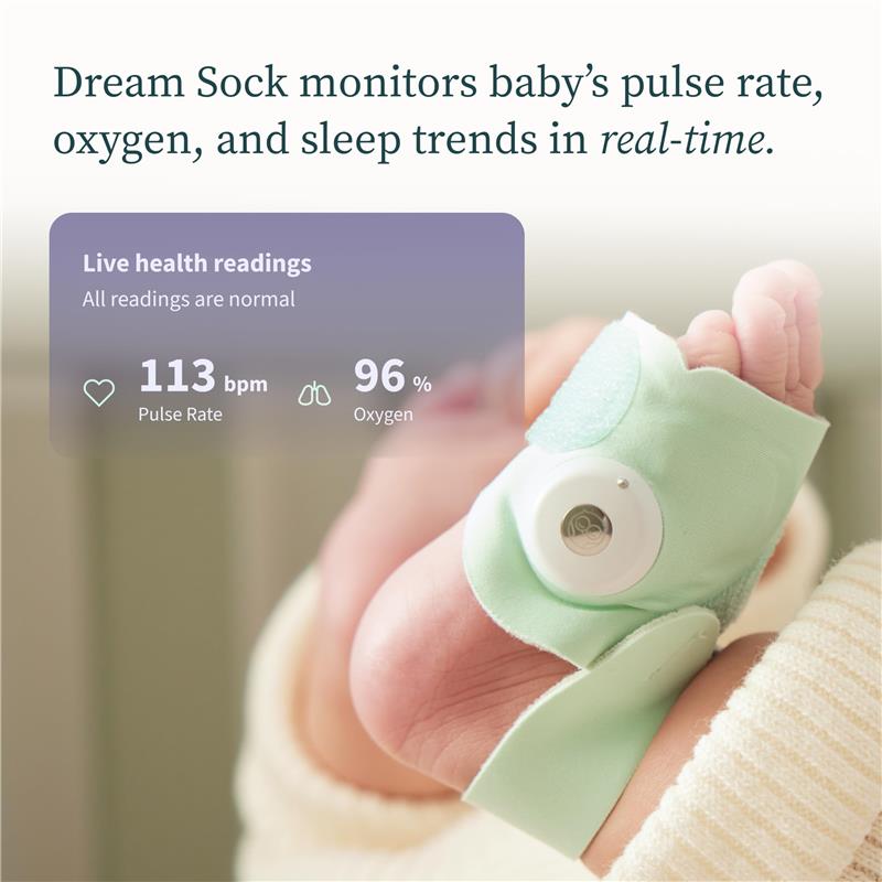 Owlet - Dream Duo Dream Sock Baby Monitor and HD Camera, Bedtime Blue Image 2