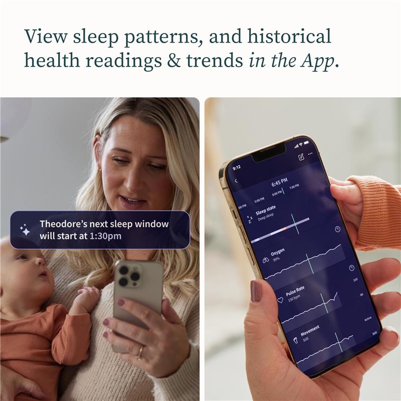 baby trend app Owlet - Dream Duo Dream Sock Baby Monitor and HD Camera, Bedtime Blue