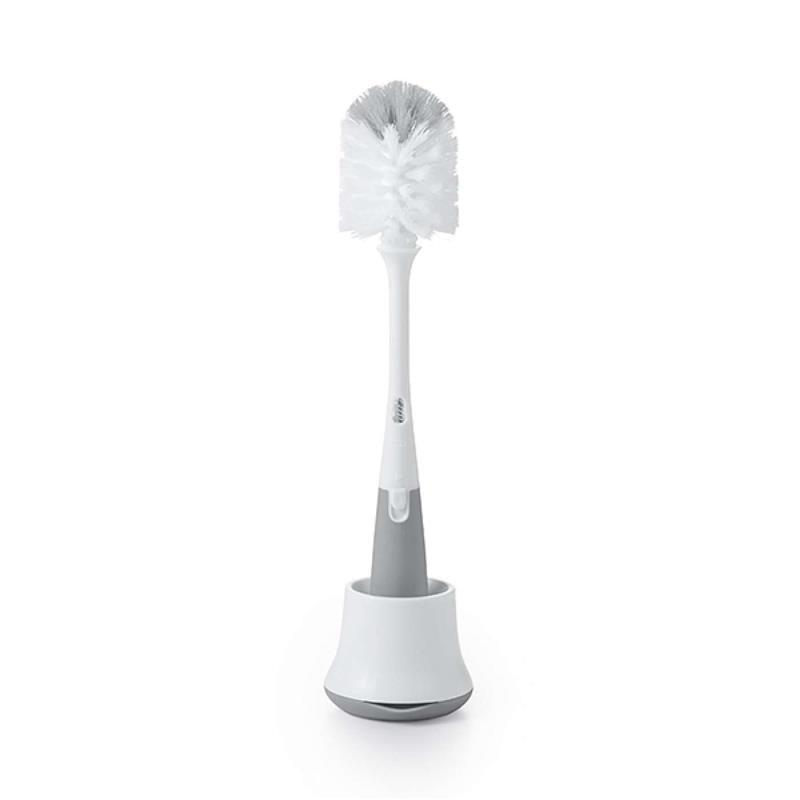 OXO Tot Bottle Brush with Bristle Cleaner & Stand - Gray Image 1