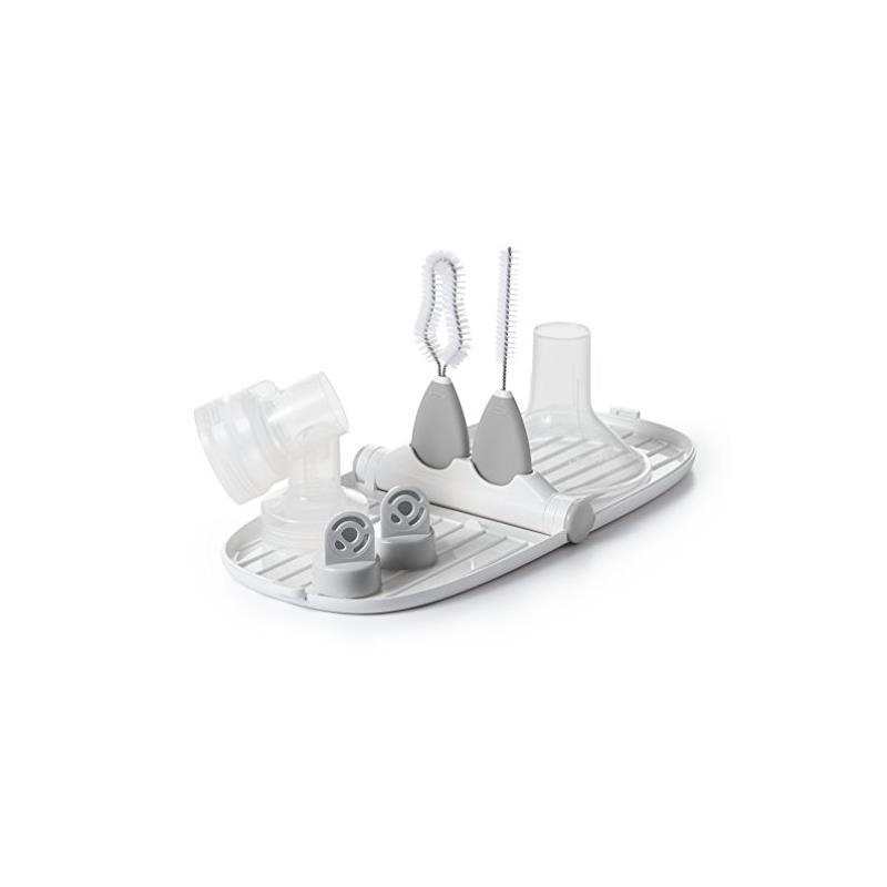 OXO Tot Breast Pump Parts Drying Rack with Detail Brushes, Gray