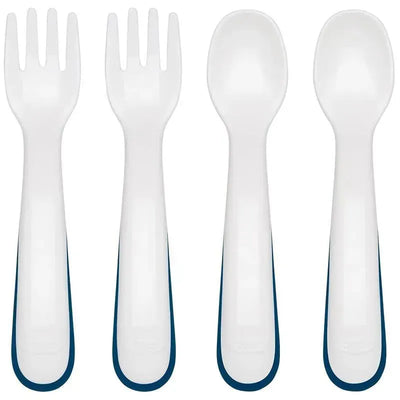 Oxo - 4Pk Tot Plastic Fork & Spoon Multipack, Navy Image 1