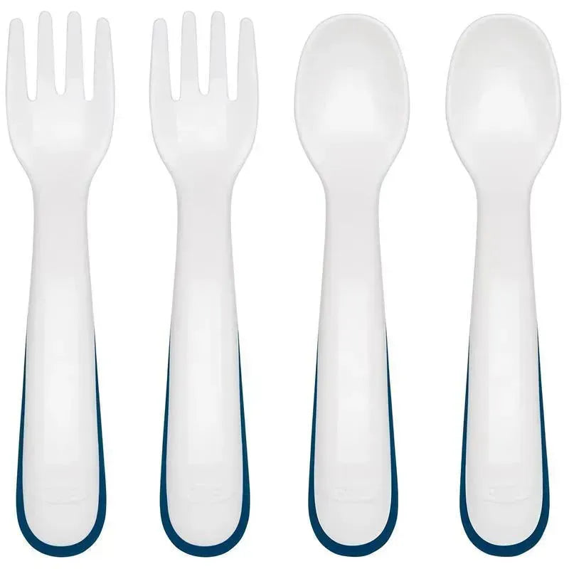 Oxo - 4Pk Tot Plastic Fork & Spoon Multipack, Navy Image 1