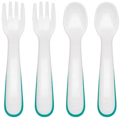 Oxo - 4Pk Tot Plastic Fork & Spoon Multipack, Teal Image 1