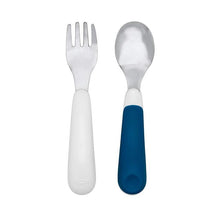 OXO Tot On-The-Go Fork & Spoon Set, Navy Image 1