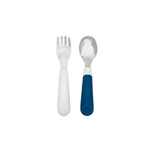 OXO Tot On-The-Go Fork & Spoon Set, Navy Image 2