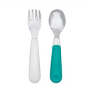 OXO Tot On-The-Go Fork & Spoon Set, Teal Image 1