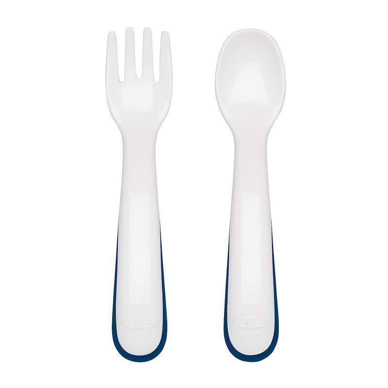 OXO - Tot On The Go Fork & Spoon Training Set, Navy Image 2