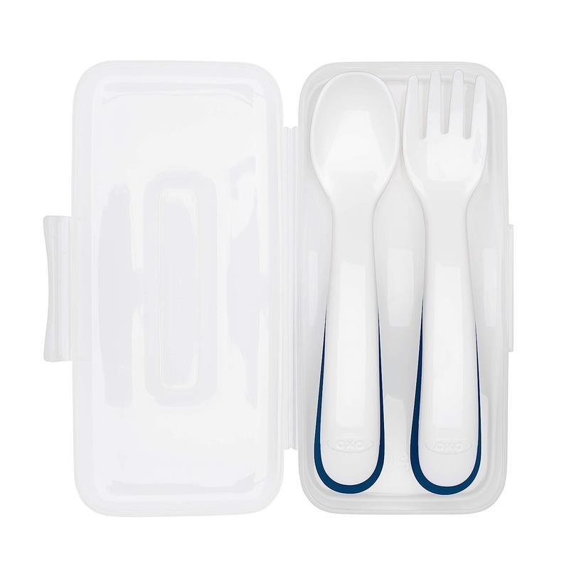OXO - Tot On The Go Fork & Spoon Training Set, Navy Image 3