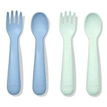 OXO - Tot Plastic Fork and Spoon Set, Opal/Dusk Image 1