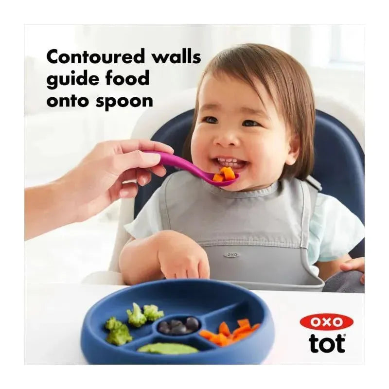 Oxo - Tot Silicone Divided Dinner Plate, Navy Image 4