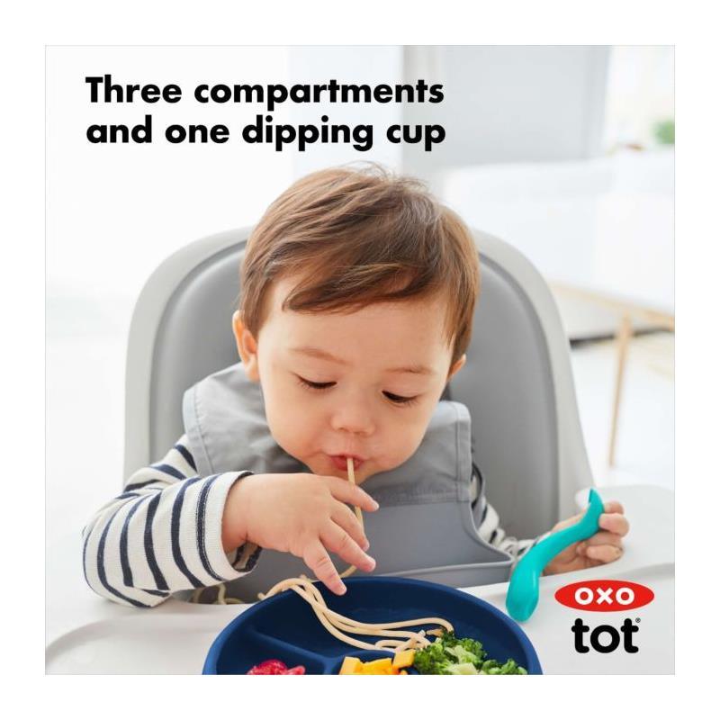 Oxo - Tot Silicone Divided Dinner Plate, Navy Image 5
