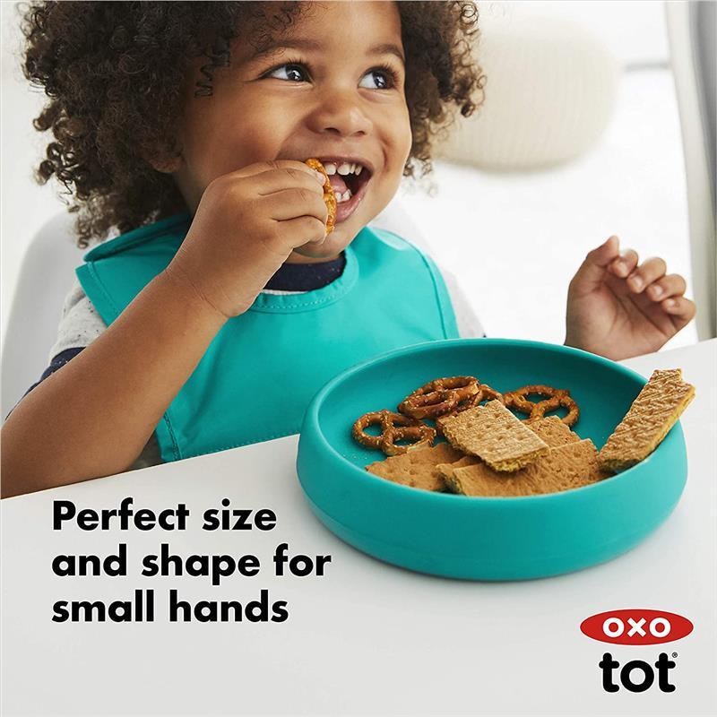 Oxo Tot Silicone Toddler Dinner Plate Teal Image 3