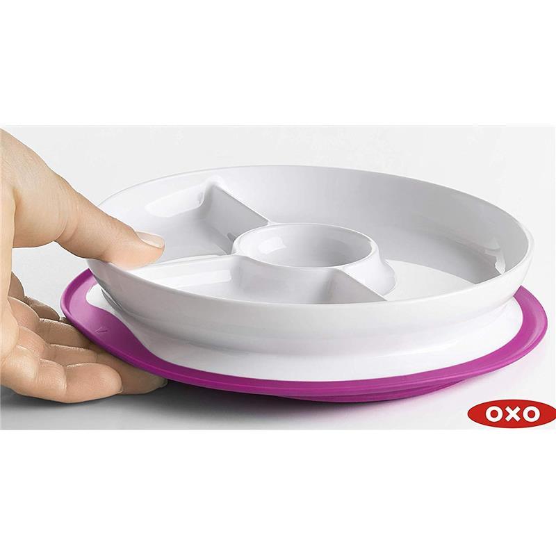 Oxo - Tot Stick & Stay Divided Plate, Pink Image 7