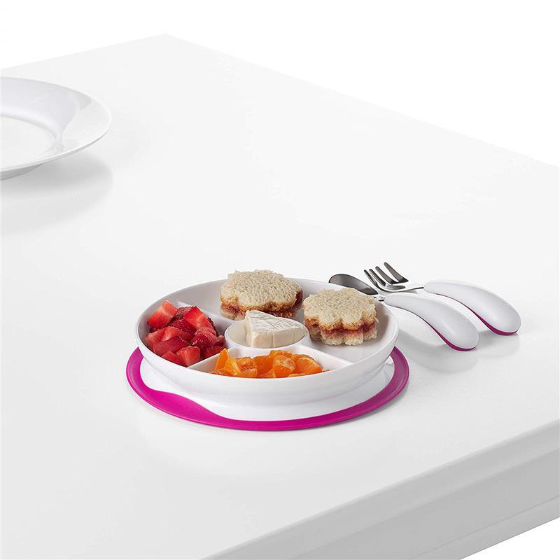 Oxo - Tot Stick & Stay Divided Plate, Pink Image 2