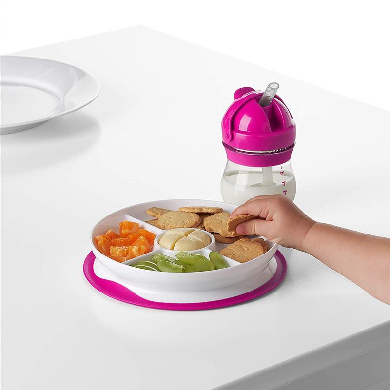 Oxo - Tot Stick & Stay Divided Plate, Pink Image 4